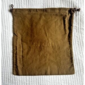 Gucci Brown Shoe Dust Bag Drawstring 12.5x13.5" Authentic